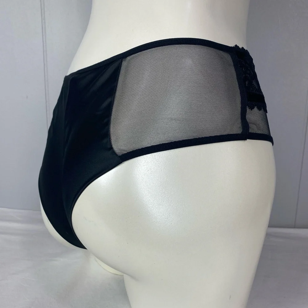 Victoria’s Secret Black Velvet Trim Mid-Rise Cheeky Panty - Picture 2 of 5